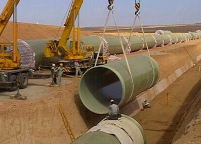 玻璃鋼排污管道施工現場